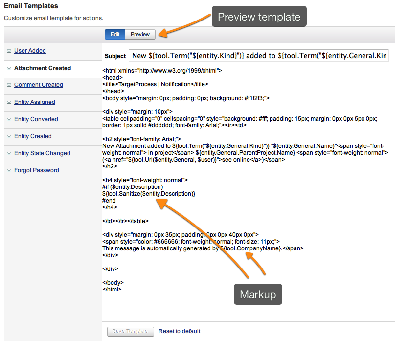 How To Change An Email Notification Template Targetprocess 