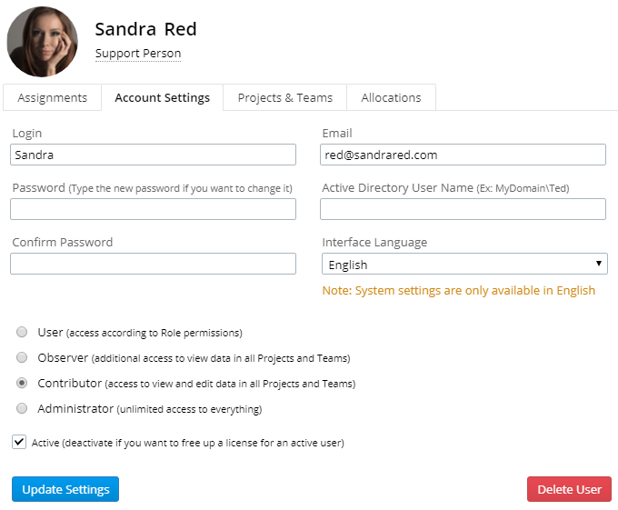 Contributor user type and edit-access to Projects