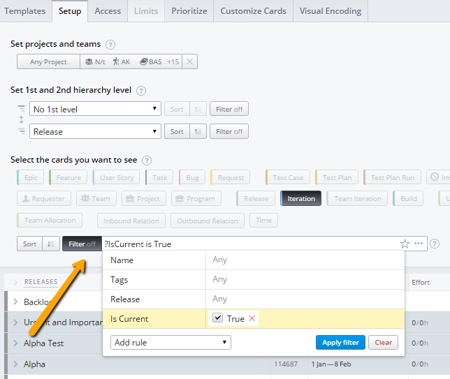 Progress Summary view | Targetprocess - Enterprise Agility Solution