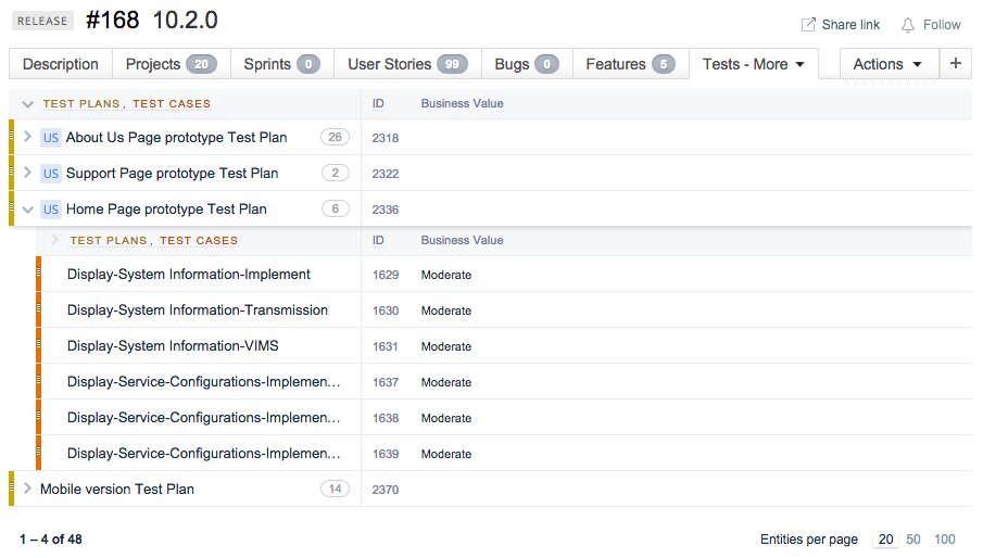 Entity Test Plan | Targetprocess - Enterprise Agility Solution