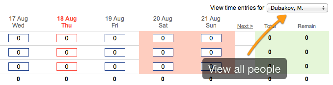 Time Sheet | Targetprocess - Enterprise Agility Solution